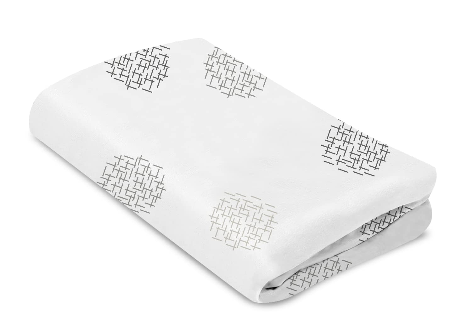 4moms Breeze Playard Sheets, for Baby Bassinets and Furniture, Machine Washable and 100% Cotton, White & Grey, 2 Pack - Image 3
