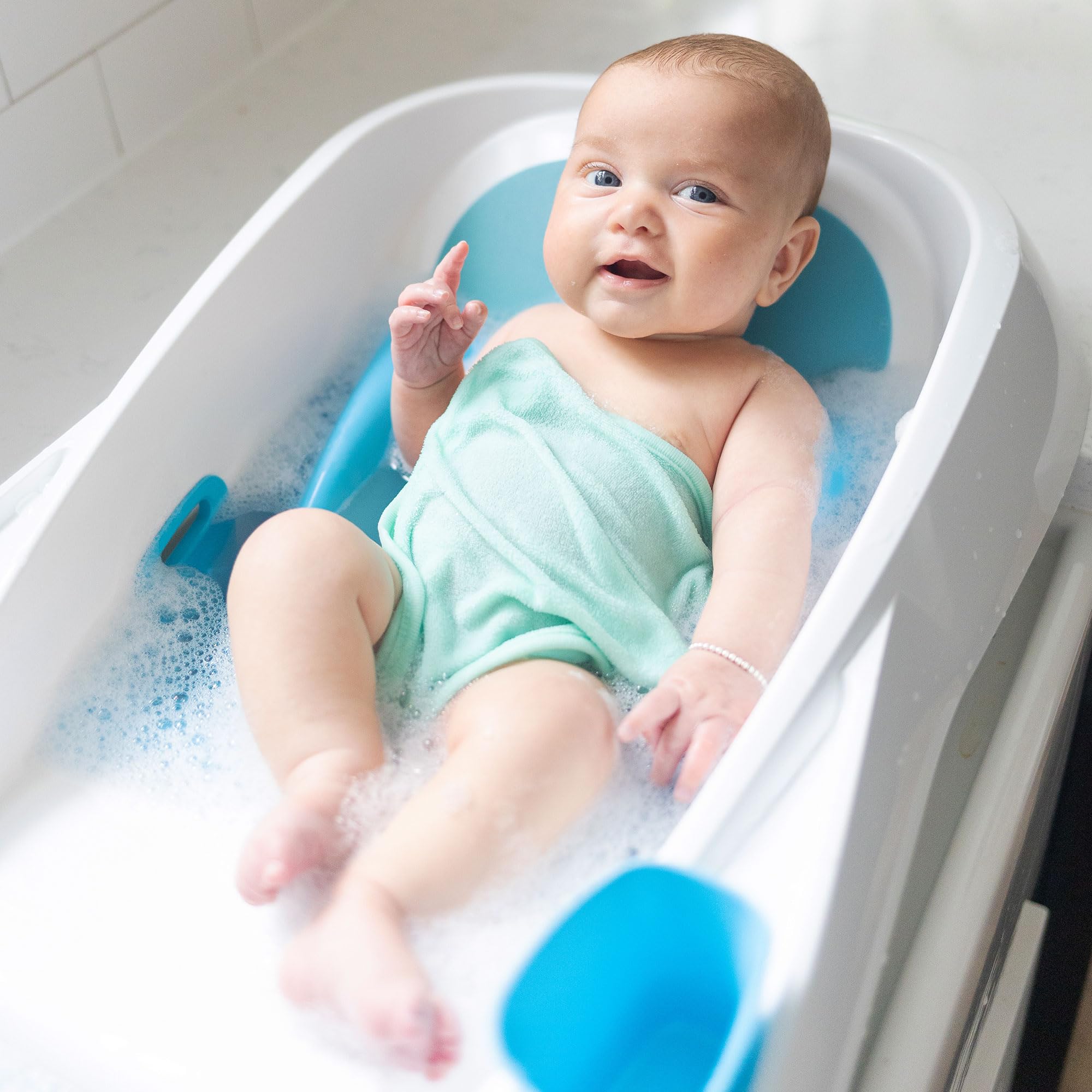 4moms Cleanwater Tub, 3-in-1 Grow-with-Me Baby Bathtub with Digital Thermometer for Newborns to Toddler, Assembled in The USA - Image 5