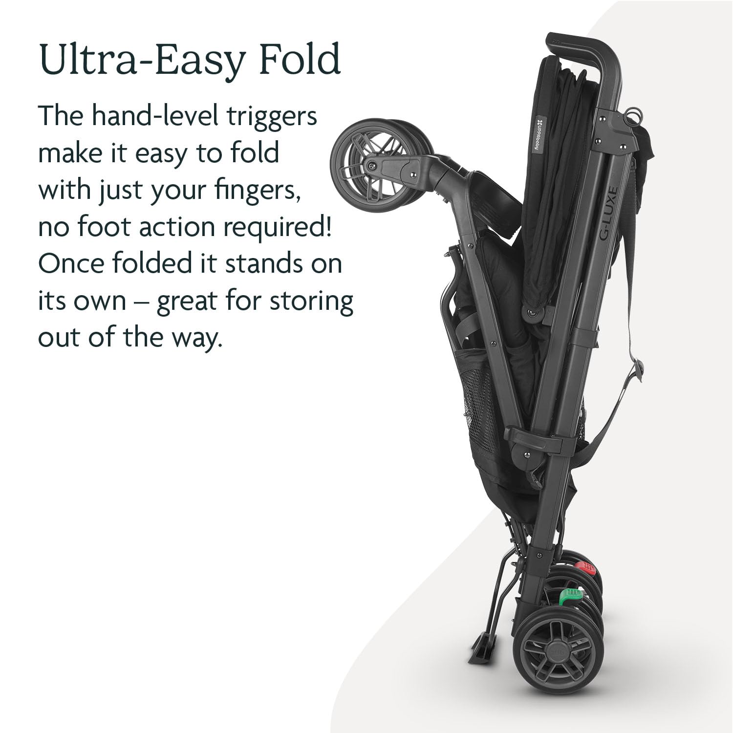 UPPAbaby G-Luxe Umbrella Stroller/Lightweight Design for Easy Travel/One-Step Fold + Recline/XL Basket + Canopy/Cup Holder Included/Jake (Charcoal/Carbon) - Image 5