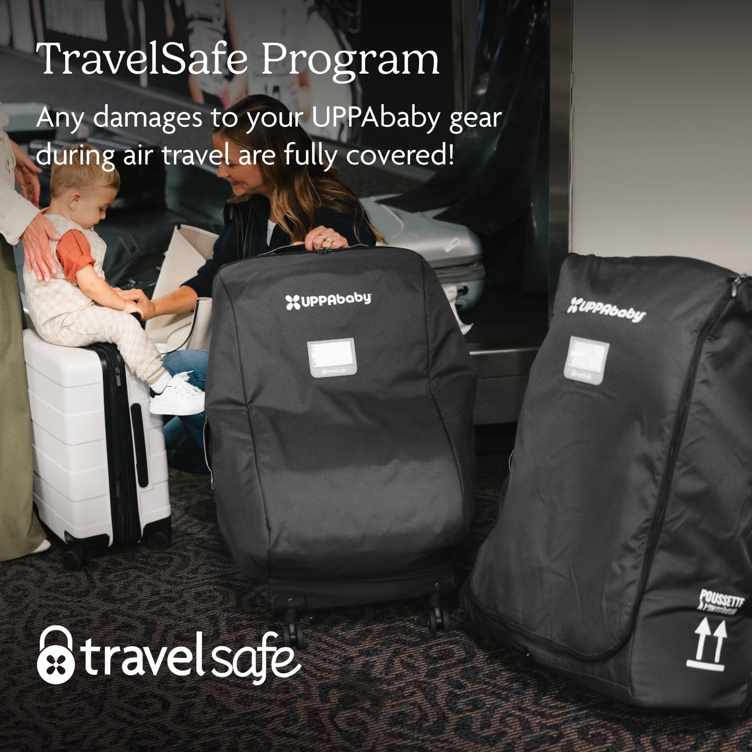 UPPAbaby Travel Bag for Vista and Cruz Strollers - Includes TravelSafe Program Coverage, Inner Wheel Bag and Storage Pocket - Smooth Wheels, Handles + Durable Design - Image 5